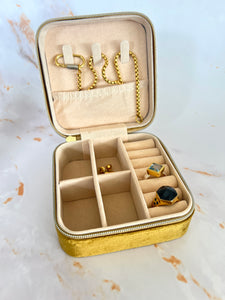 Gold Velvet Trinket Box - small
