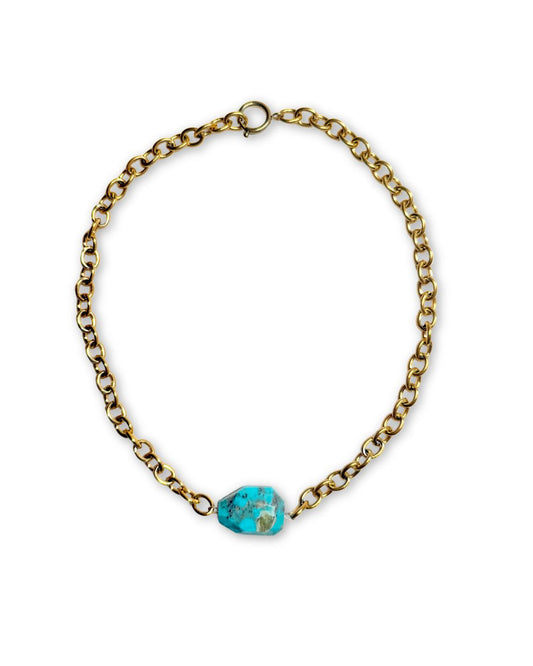 Turquoise Gold Mini Chunky Choker