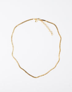 Flat Snake Chain Gold Necklace
