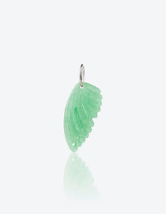 Green Aventurine SIiver Butterfly Wing