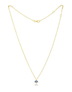 Blue Chalcedony Gold Oval Necklace