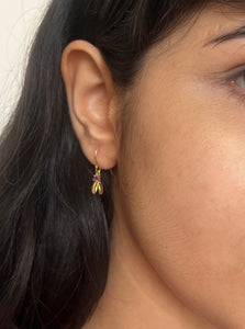 Amethyst Gold Fuchsia Earrings