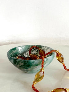 Moss Agate Jewellery Bowl