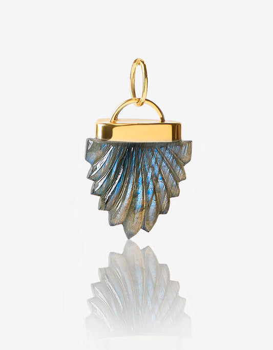 Pushkar Labradorite Gold Amulet