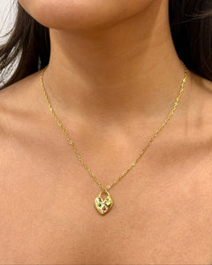 Cushion Heart Gold Necklace