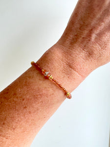 Hessonite & Sunstone Gold Bracelet
