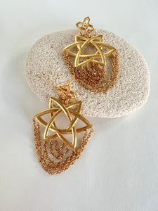 Star Gate Gold Earrings
