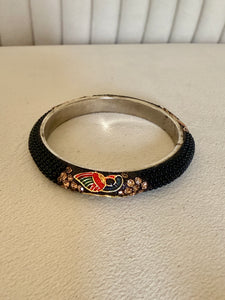 Peacock Black Bangle - large