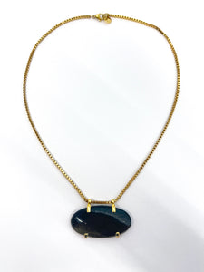 Obsidian Gold Box Necklace