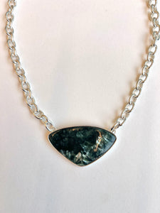 Serephanite Silver Oval Necklace