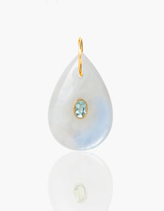 Moonstone and Blue Topaz Gold Pendant