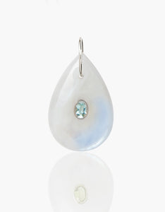 Moonstone and Blue Topaz Silver Pendant