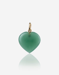 Green Aventurine Gold Heart Pendant