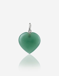 Green Aventurine Silver Heart Pendant