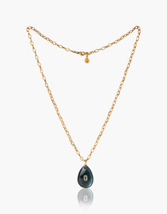 Labradorite and Blue Topaz Gold Necklace
