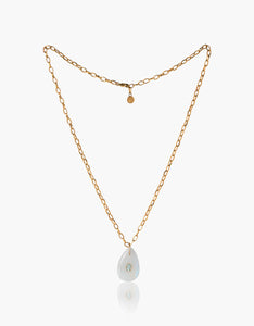 Moonstone and Blue Topaz Gold Necklace