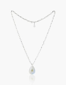 Moonstone and Peridot Silver Necklace