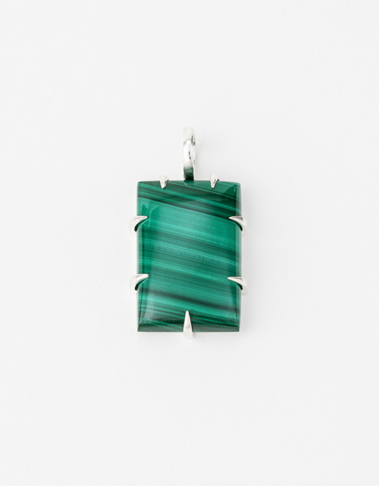 Malachite Silver Amulet