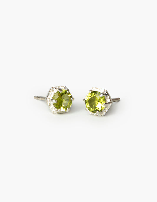 Peridot Glimmer Silver Studs
