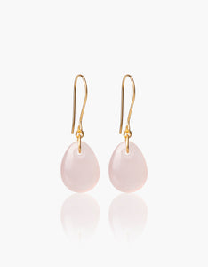Rose Quartz Glimmer Gold Earrings