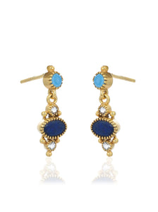 Lapis & Turquoise Gold Amer Drops