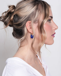 Lapis Gold Hoops