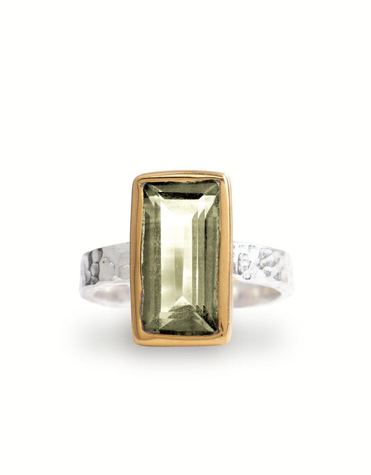 Prasiolite Oracle Gold Ring