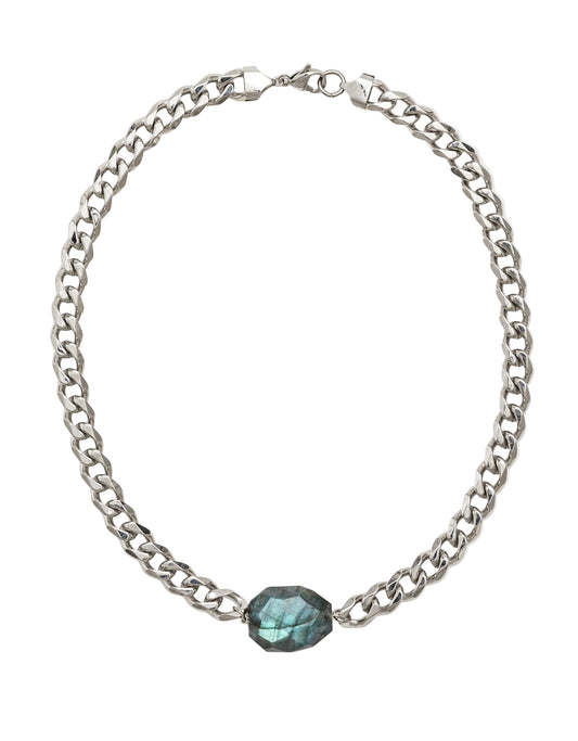 Labradorite Silver Chunky Choker