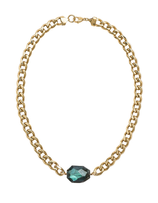 Labradorite Yellow Gold Chunky Choker