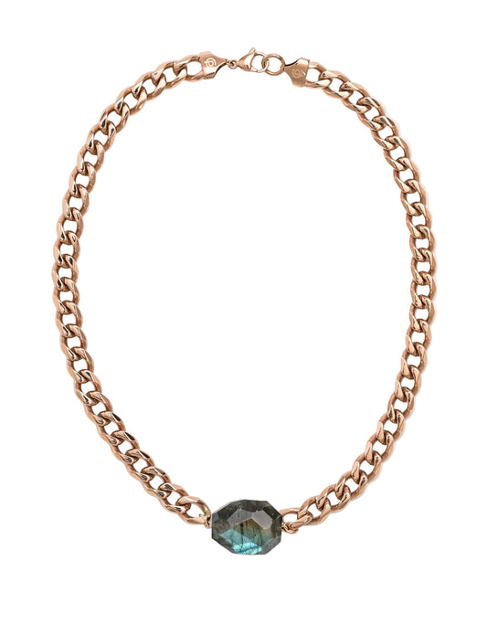 Labradorite Rose Gold Chunky Choker