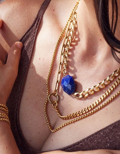 Lapis Yellow Gold Necklace