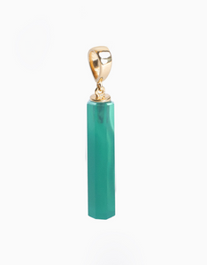 Green Onyx Gold Column Amulet