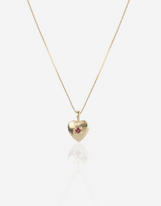 Garnet Gold Heart Necklace