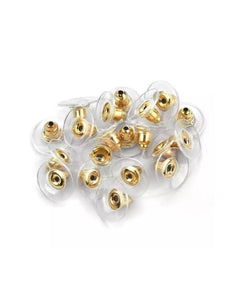 Round Rubber Earring Backs - Silver or Gold