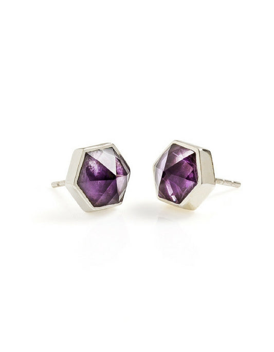 amethyst, silver, silver earrings, amethyst earrings, cathy pope jewellery