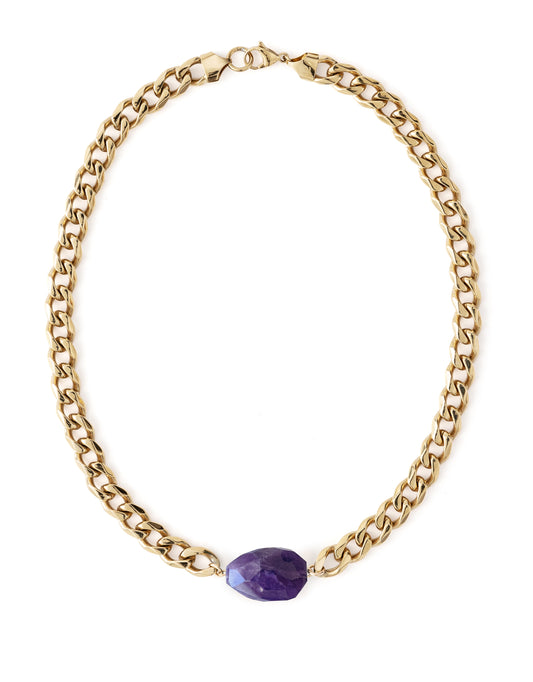 Amethyst Yellow Gold Chunky Choker