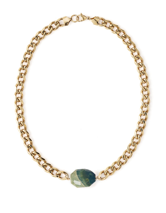Green Jasper Yellow Gold Chunky Choker