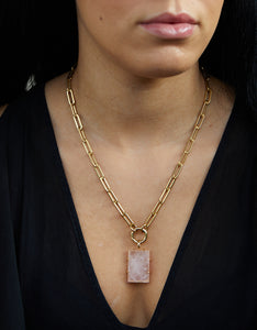 Rose Quartz Gold Amalfi Amulet