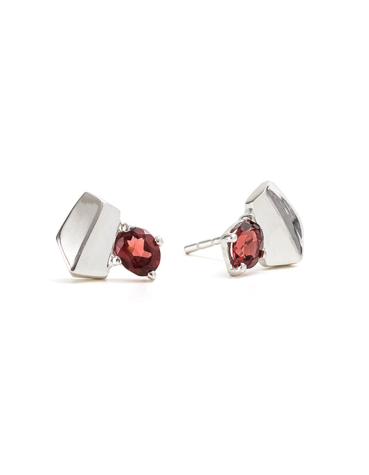 Garnet Silver Studs | Exotic Gemstone Jewellery | Cathy Pope NZ