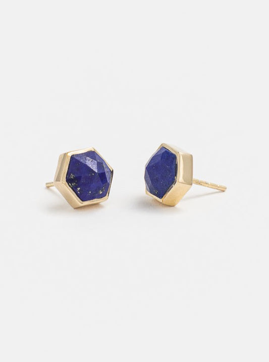Lapis Gold Studs