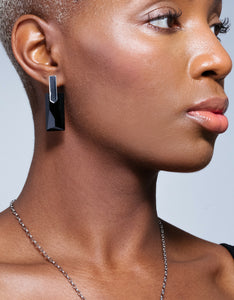 Onyx Silver Long Earrings | Exotic Gemstone Earrings | Cathy Pope NZ