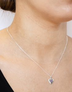 Amethyst Silver Heart Necklace