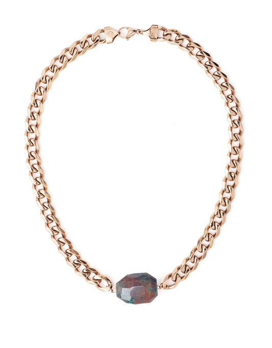 Grass Garnet Rose Gold Chunky Choker