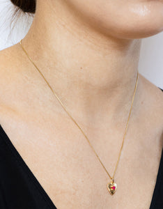Garnet Gold Heart Necklace