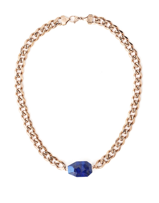 Lapis Rose Gold Chunky Choker
