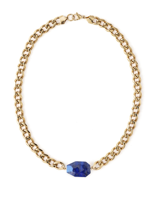 Lapis Yellow Gold Chunky Choker