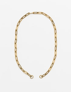 Yellow Gold Long Loop Necklace Long/Short Plain (no clasp)