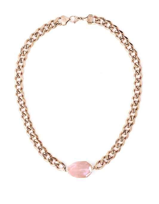 Rose Quartz Rose Gold Chunky Choker