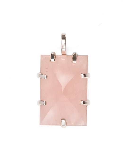 Rose Quartz Silver Amalfi Amulet
