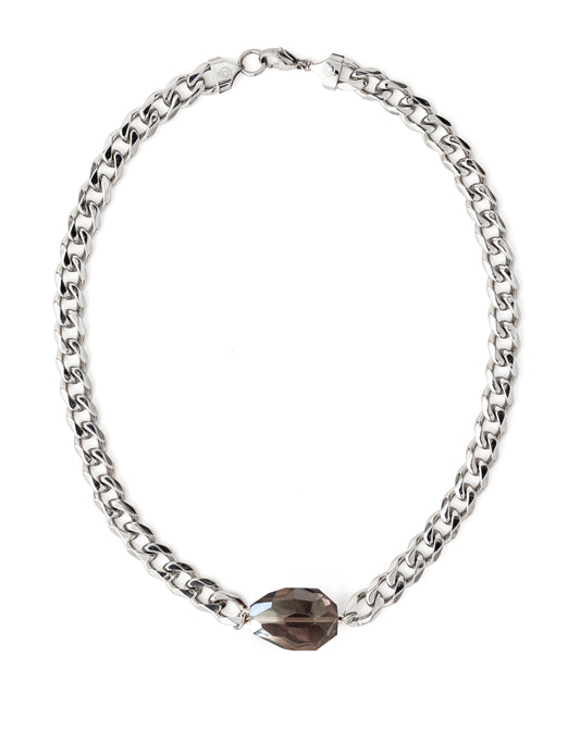 Smokey Quartz Silver Chunky Choker